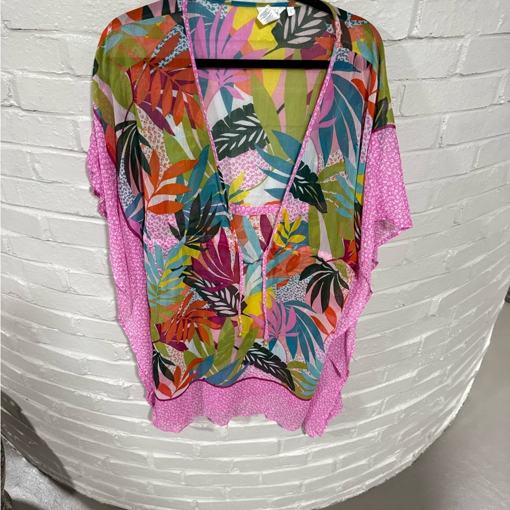 Bleu Rod Beattie Multicolor Tropical Swim Coverup